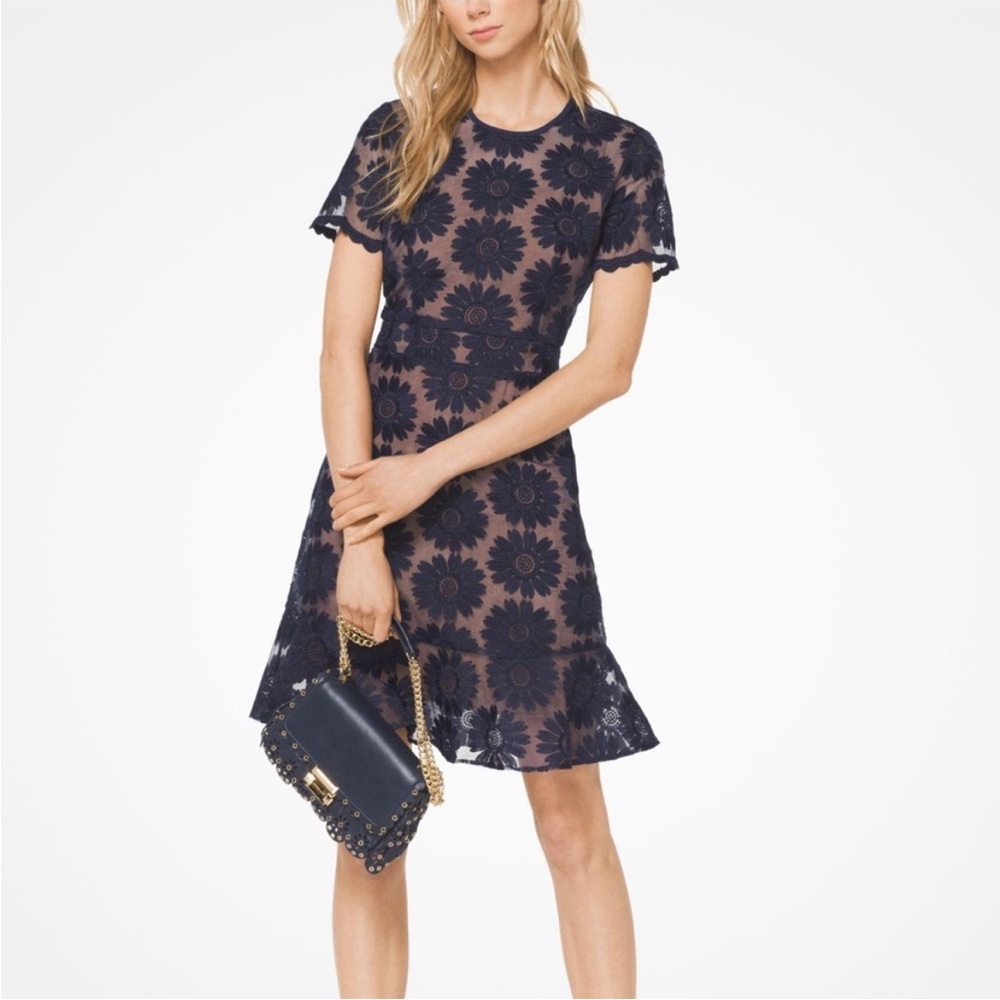 Michael Kors Navy Floral Mini Dress